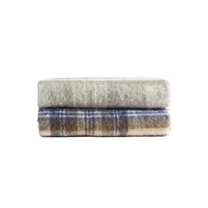 Hearthstone Plaid 1-Piece Green Polyester Faux Mohair 50 In. X 60 In. Throw Blanket