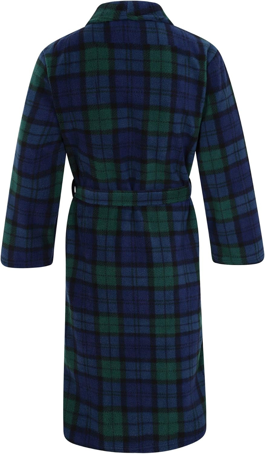 Men'S Fleece Robe, Scottish Black Watch Tartan