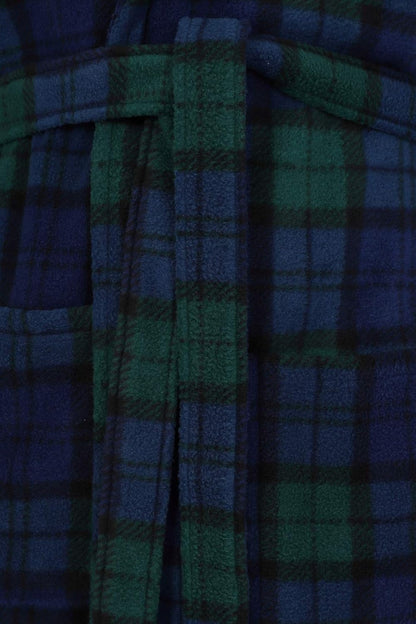 Men'S Fleece Robe, Scottish Black Watch Tartan