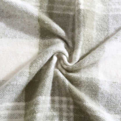 Hearthstone Plaid 1-Piece Green Polyester Faux Mohair 50 In. X 60 In. Throw Blanket